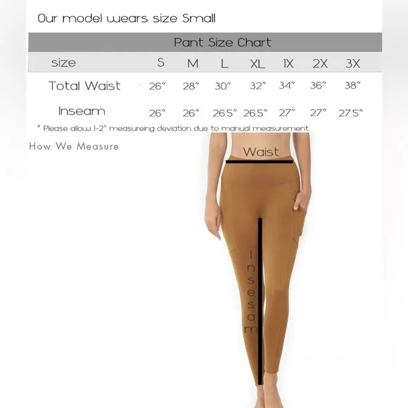 New wide waistband leggings with pockets. - Picture 3 of 3